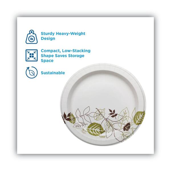 Pathways 5.88 in. Green/Burgundy Soak Proof Shield Heavyweight Disposable Paper Plates (1000 Per Case)