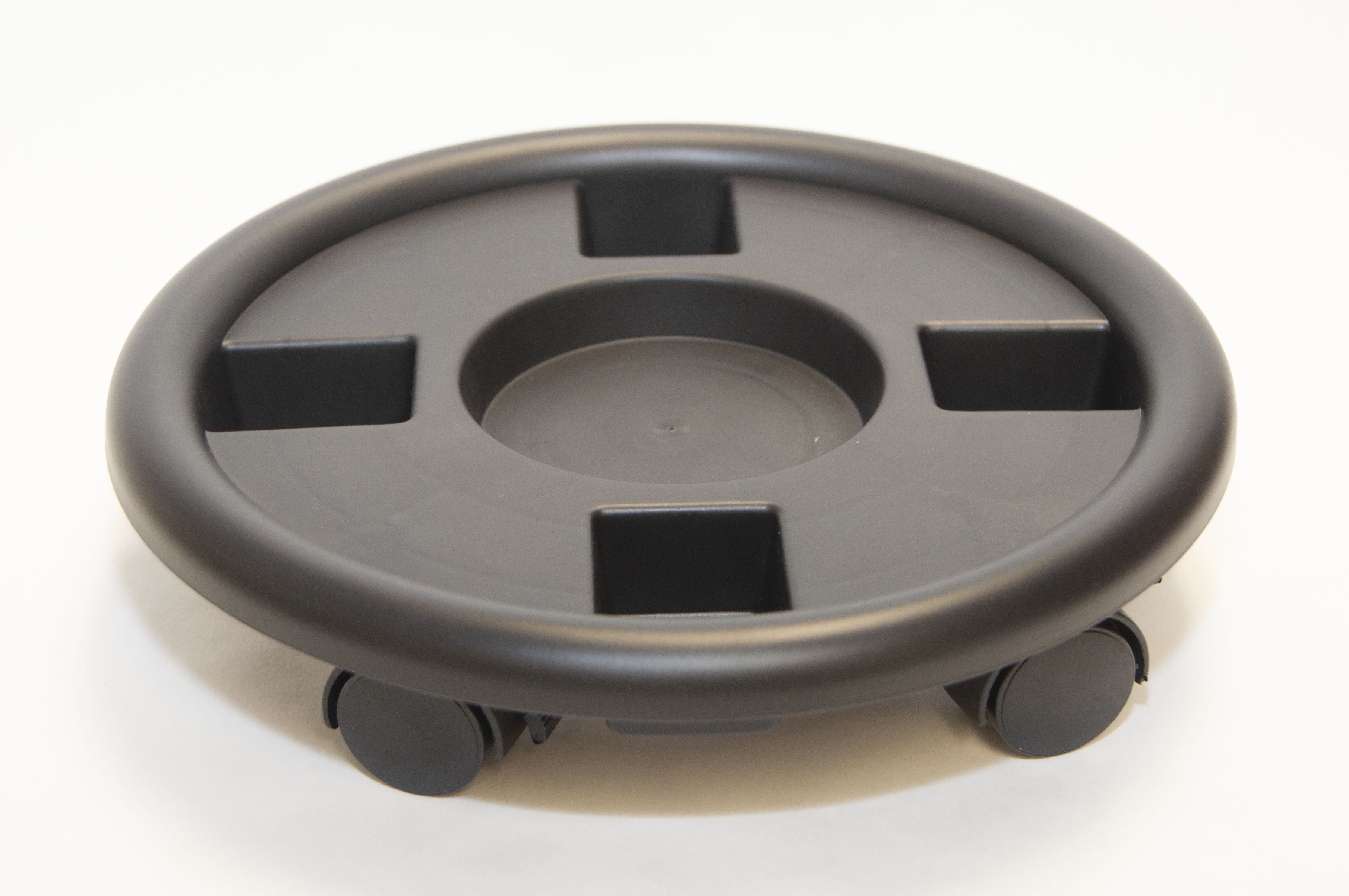 Mainstays 14.5 inch Round Resin Black Plant Caddy