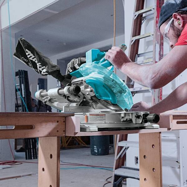 18V X2 (36V) LXT Brushless 10 in. Dual-Bevel Sliding Compound Miter Saw Kit (5.0Ah) with bonus Folding Miter Saw Stand