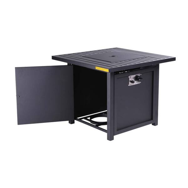 Upland Slat Top Metal 30 ft. Gas Fire Pit Table