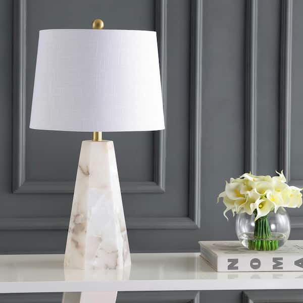 Xio 25.5 in. Alabaster LED Table Lamp, White