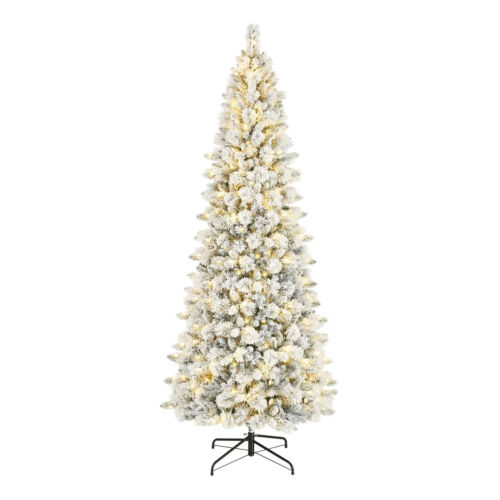 Holiday Time 329T21011 9 ft Pre-Lit Flocking Tahoe Spruce Christmas Tree, 450