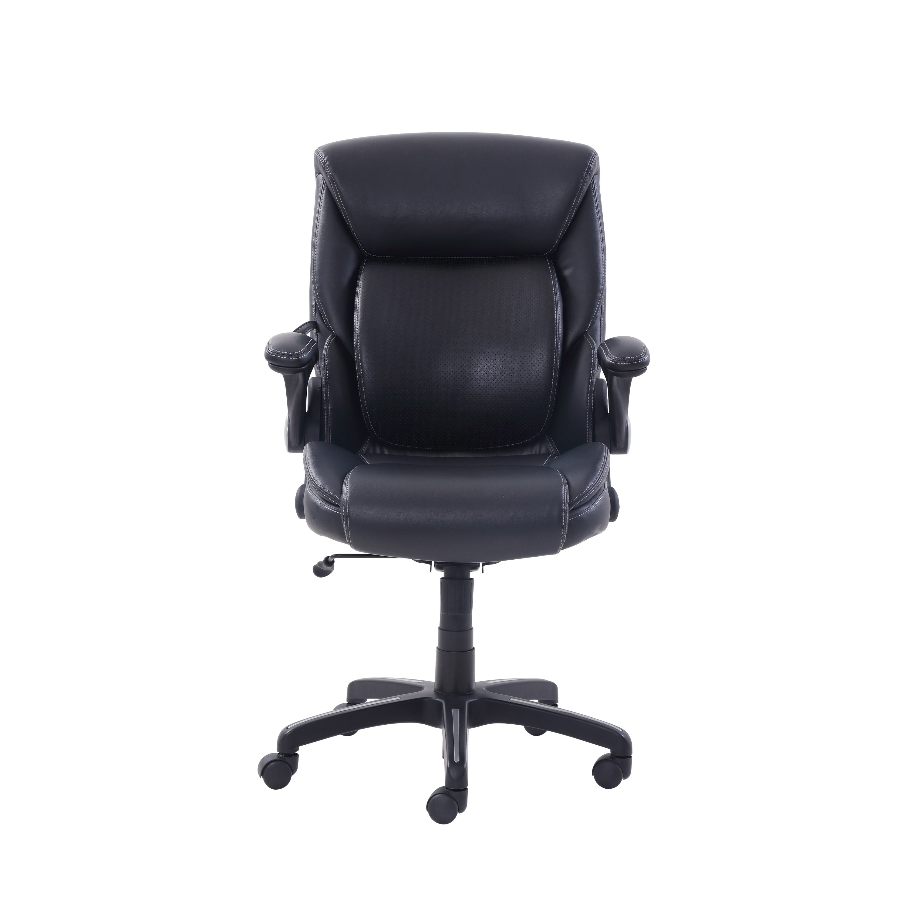 Serta Air Lumbar Bonded Leather Manager Office Chair, Black
