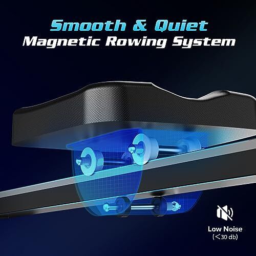 Rowing Machine, [Professional Competition Steel]  Magnetic Rower with black