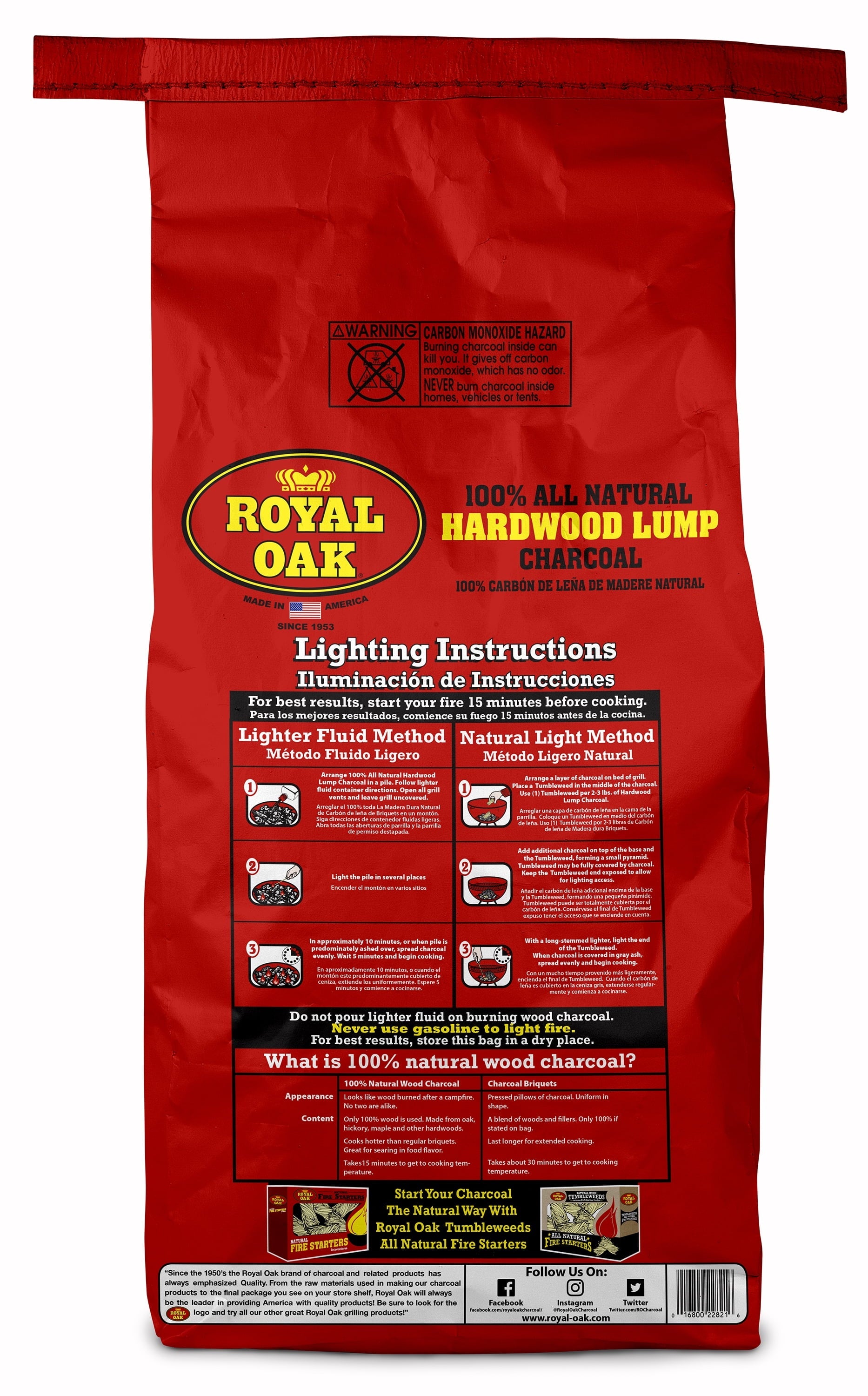 Royal Oak Lump Charcoal, All Natural Hardwood Charcoal, 15.4 lbs