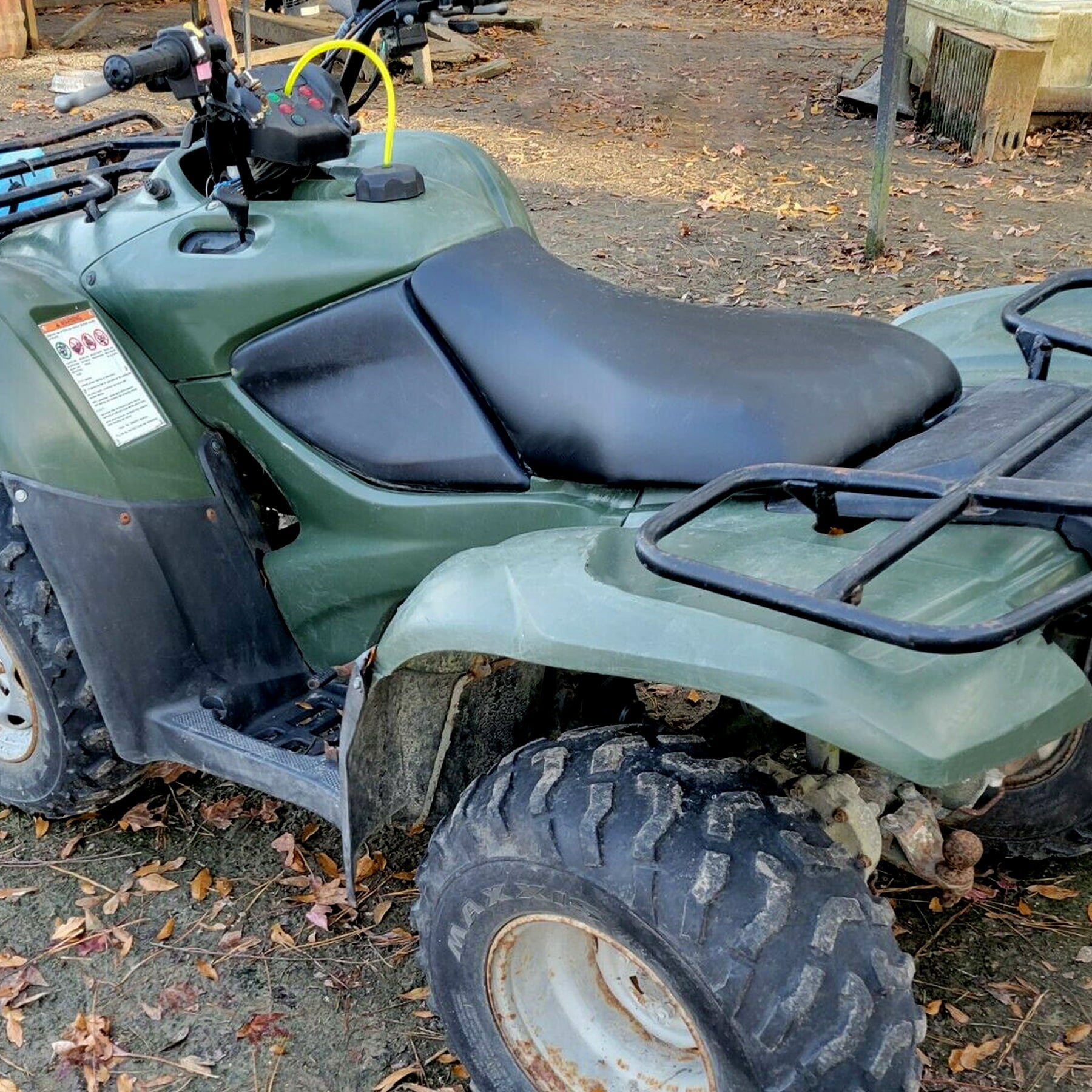 KOJEM Faux Leather Seat Black Compatible with 2010-2013 Honda Rancher 420 & 2014 Honda Rancher 420 FA and FPA Replacement for 77100-HP5-E30ZA