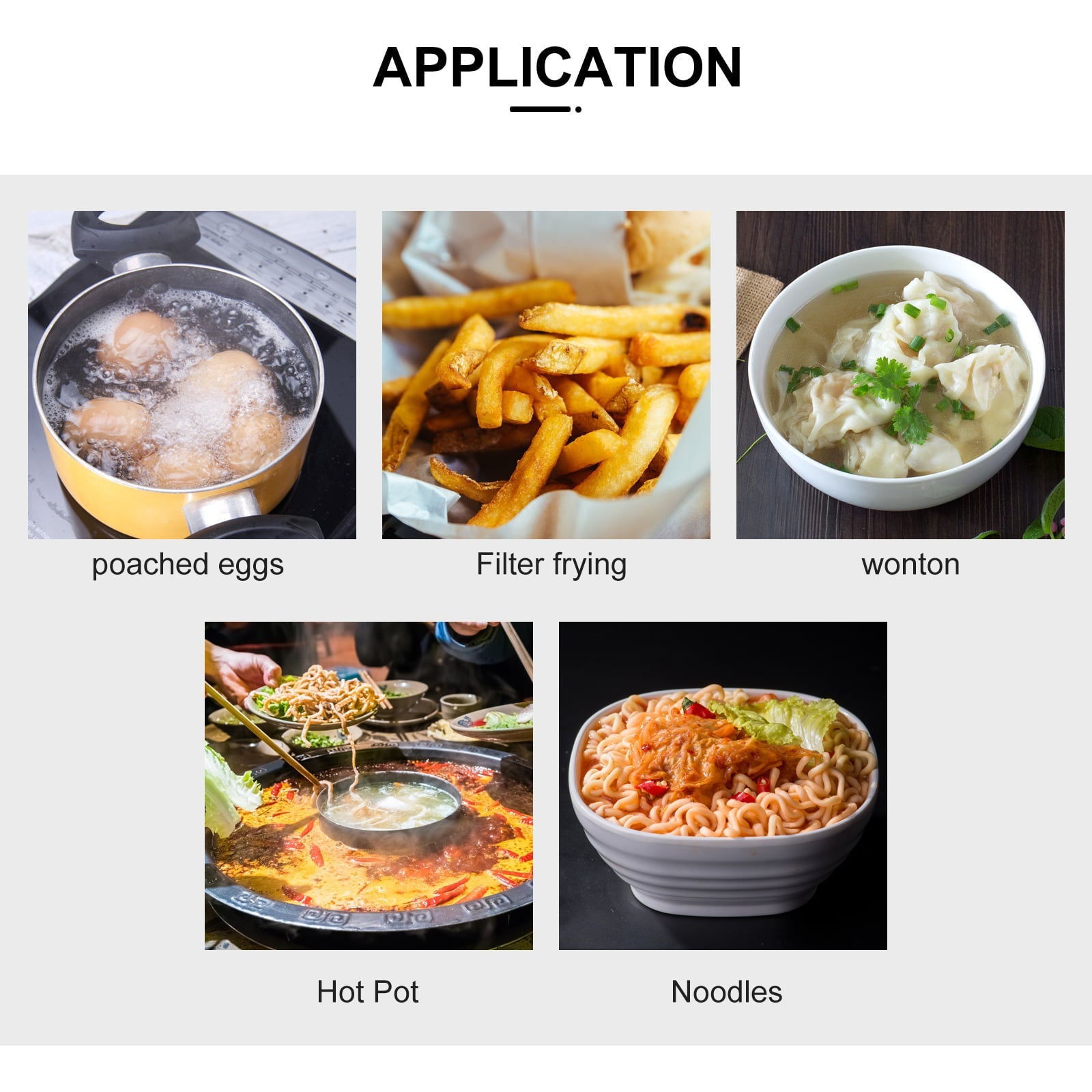 Frcolor Basket Fryer Food Fry Baskets Net Mesh Strainer Frying Chips Deep Kitchen Mini Strainers Chip Fish French Dual Colander