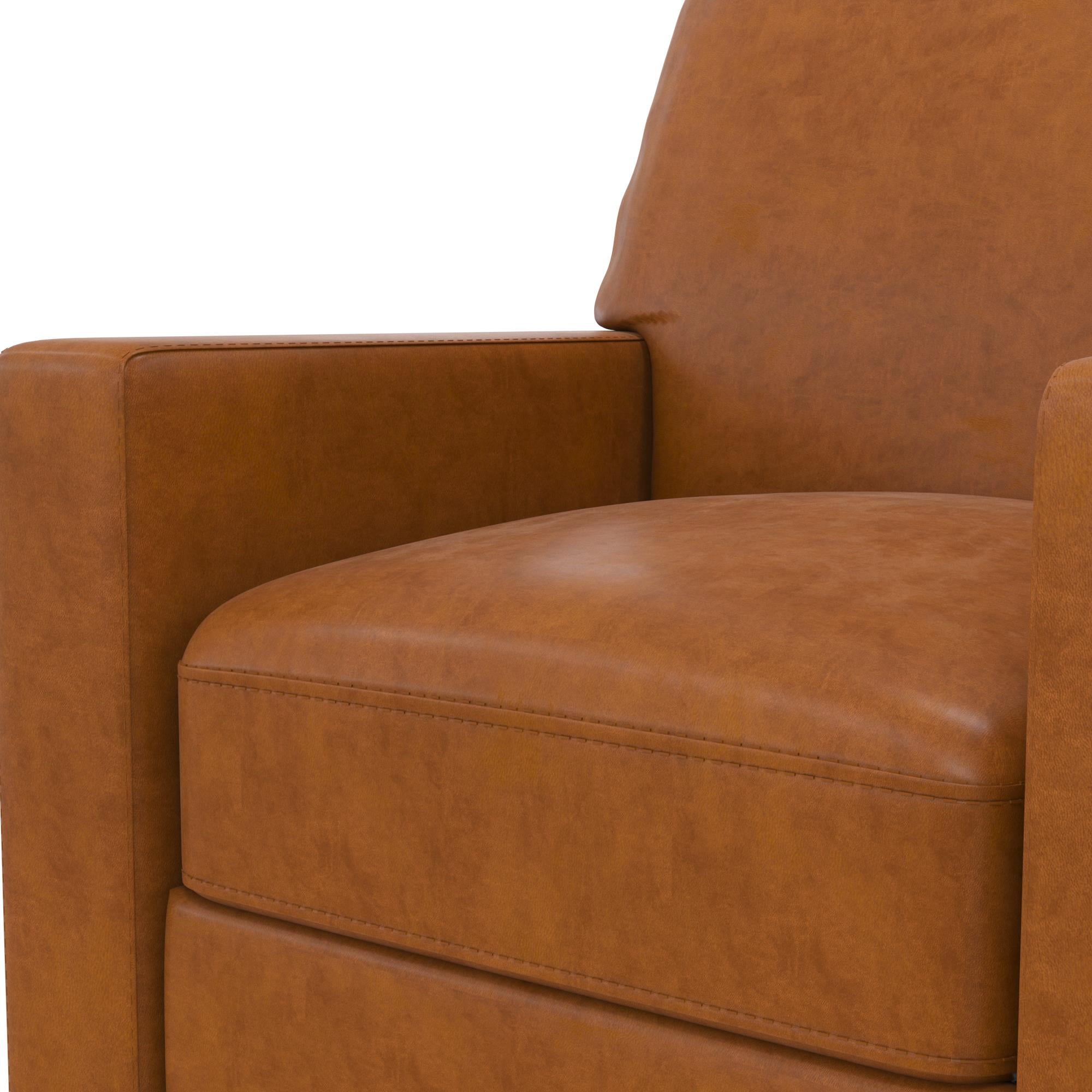 Novogratz Lana Pushback Recliner, Camel Faux Leather