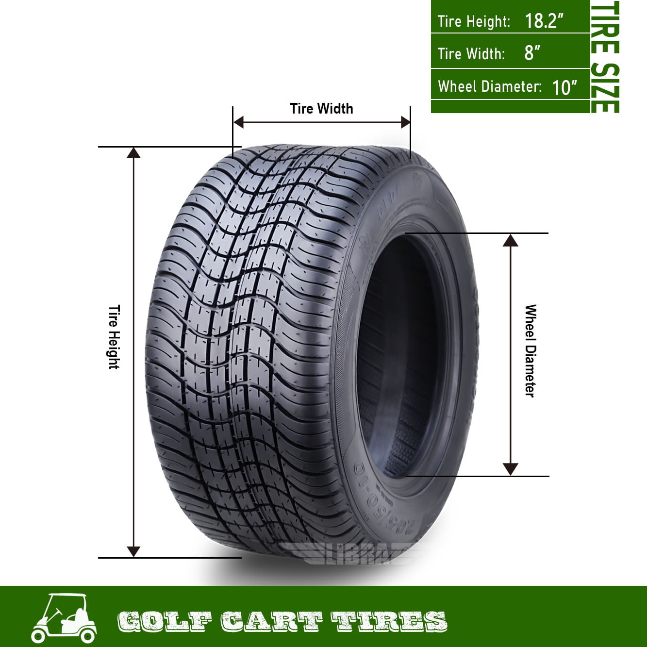 ROADGUIDER 205/50-10 Golf Cart ATV Tires 4 Ply 205/50x10 14002