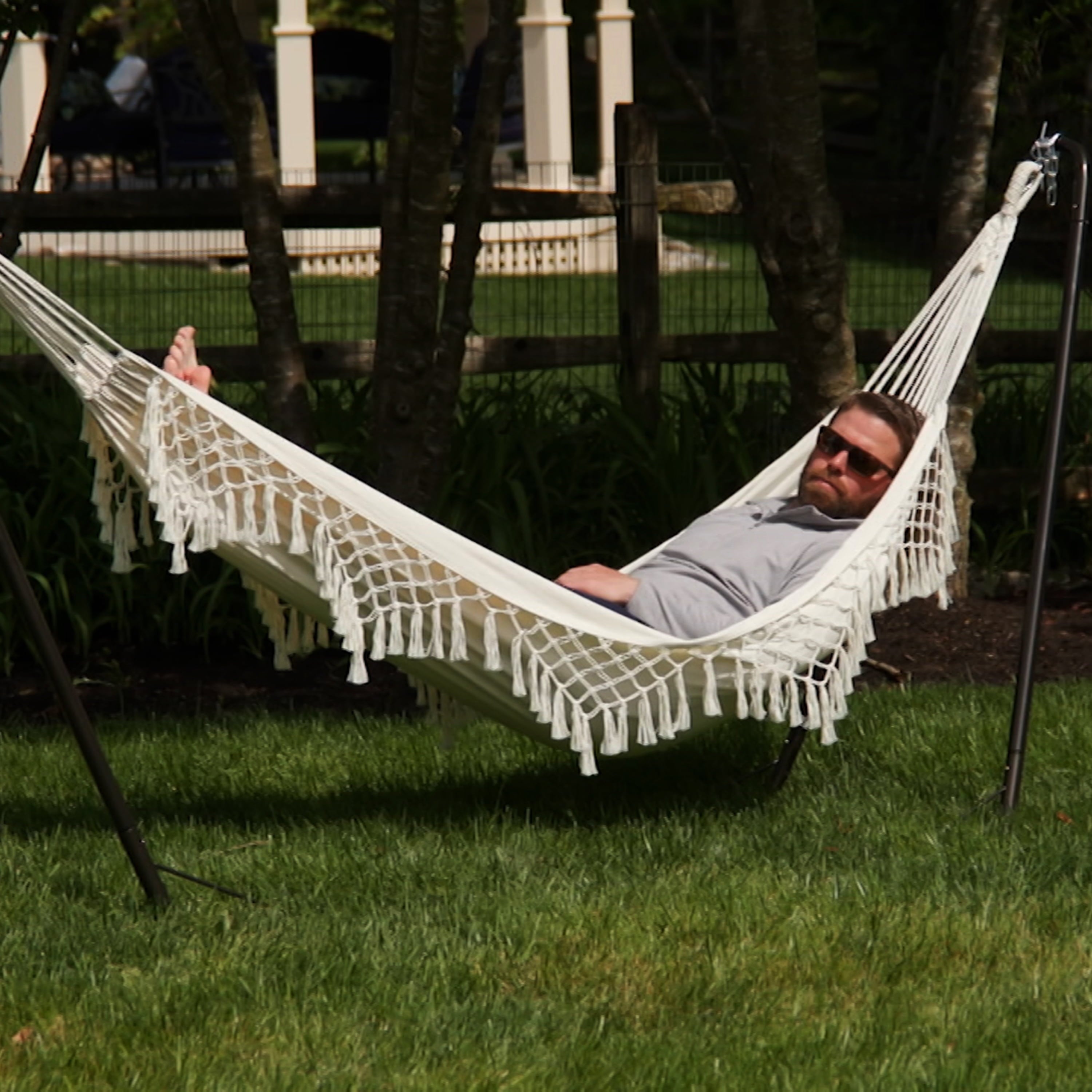 Bliss Hammocks 10-ft Long Hammock Stand W/ Hanging Hooks, 220 lb. Capacity