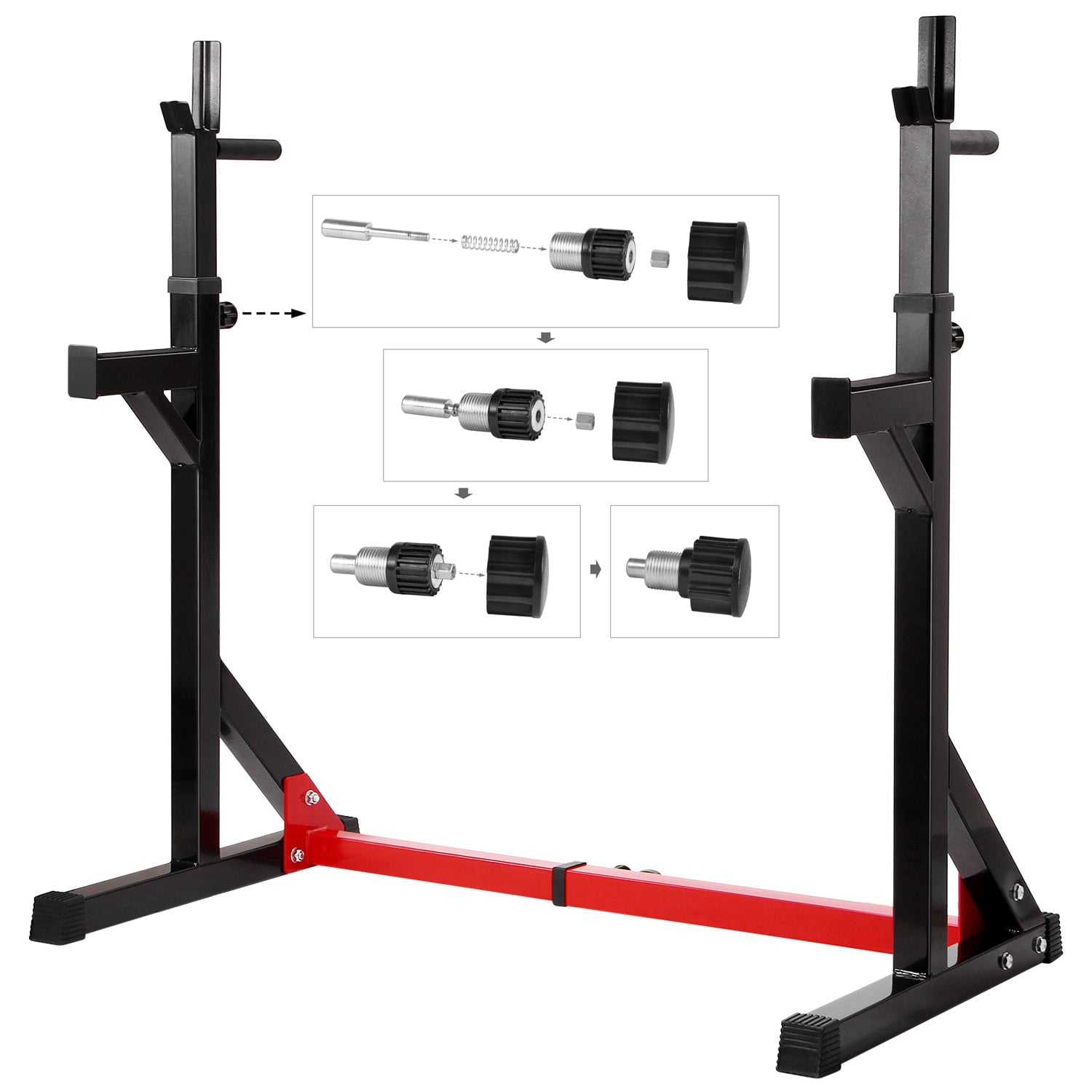 Ollieroo Multi-function Barbell Rack Dip Stand Gym Family Fitness Adjustable Squat Rack Weight Lifting Bench Press Dipping Station