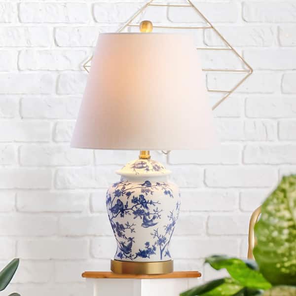 Penelope 22 in. Blue/White Chinoiserie Table Lamp