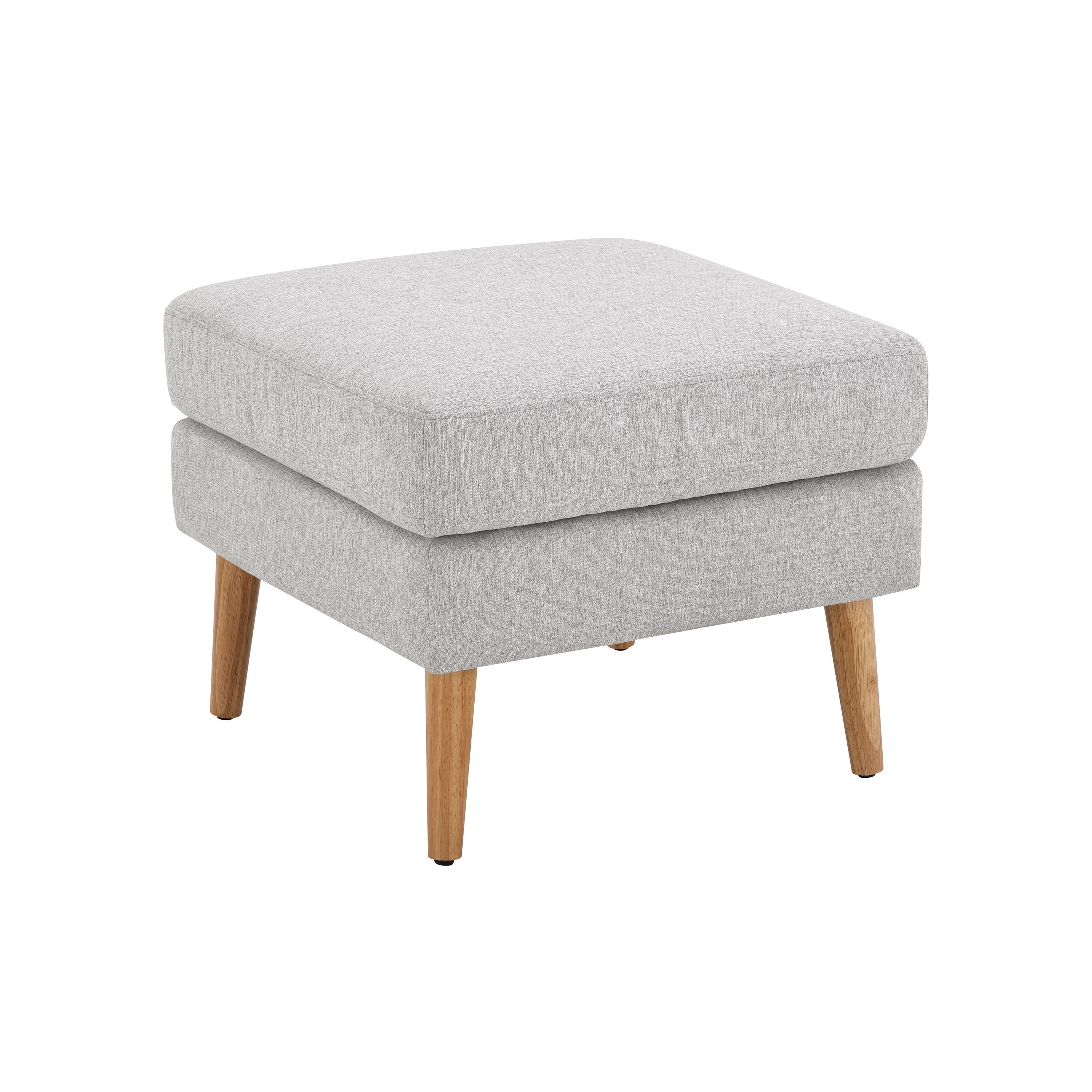 Serta Brighton Mid-Century Modern Style 2 Seater Loveseat with Ottoman, Light Grey Fabric