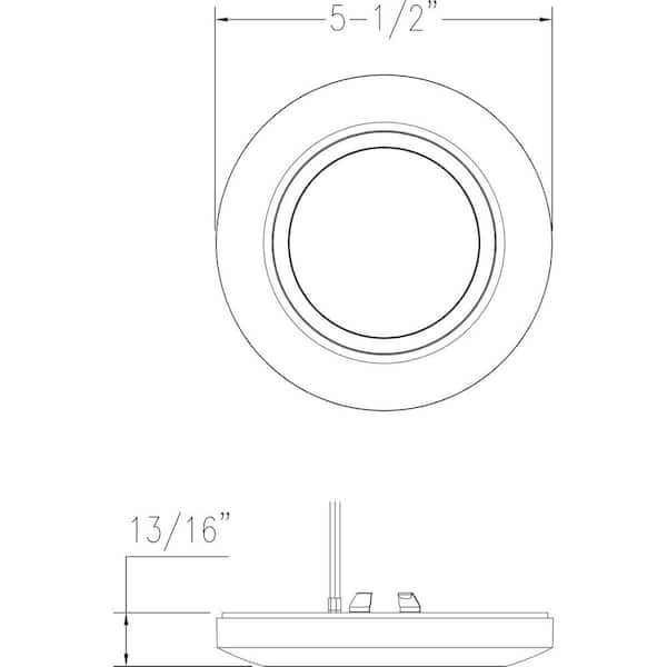 Emblem Collection 5-1/2 in. Slim-Line White Low Profile Integrated LED Surface Flush Mount
