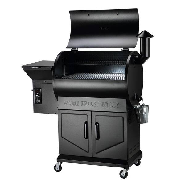 694 sq. in. Pellet Grill and Smoker with cabinet storage, Black