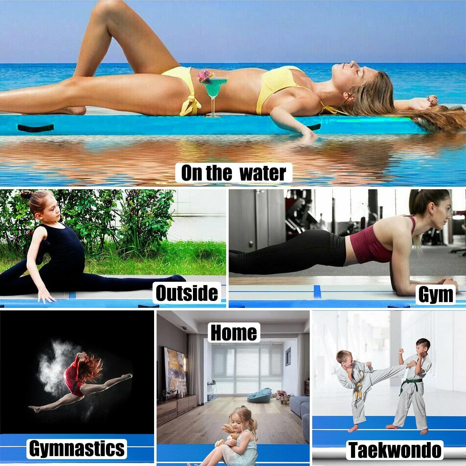 20 X 6.6 FT Inflatable Air Mat Tumble Track Tumbling Mat, 8 Inches Thickness Training Mat With Carry Bag Electric Pump for Home/Gym/Yoga/Training/Cheerleading