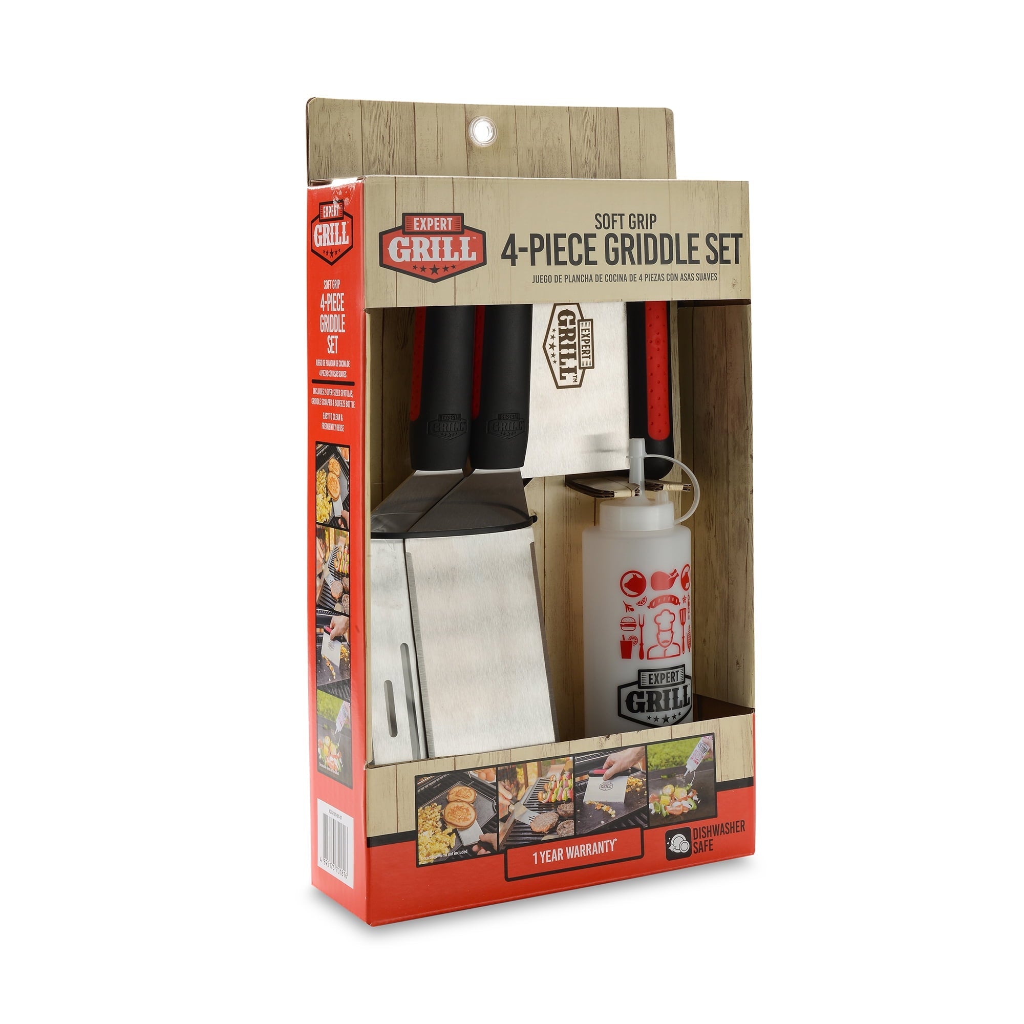 Expert Grill Stainless Steel Barbecue Griddle Tool Set, 4 Pieces