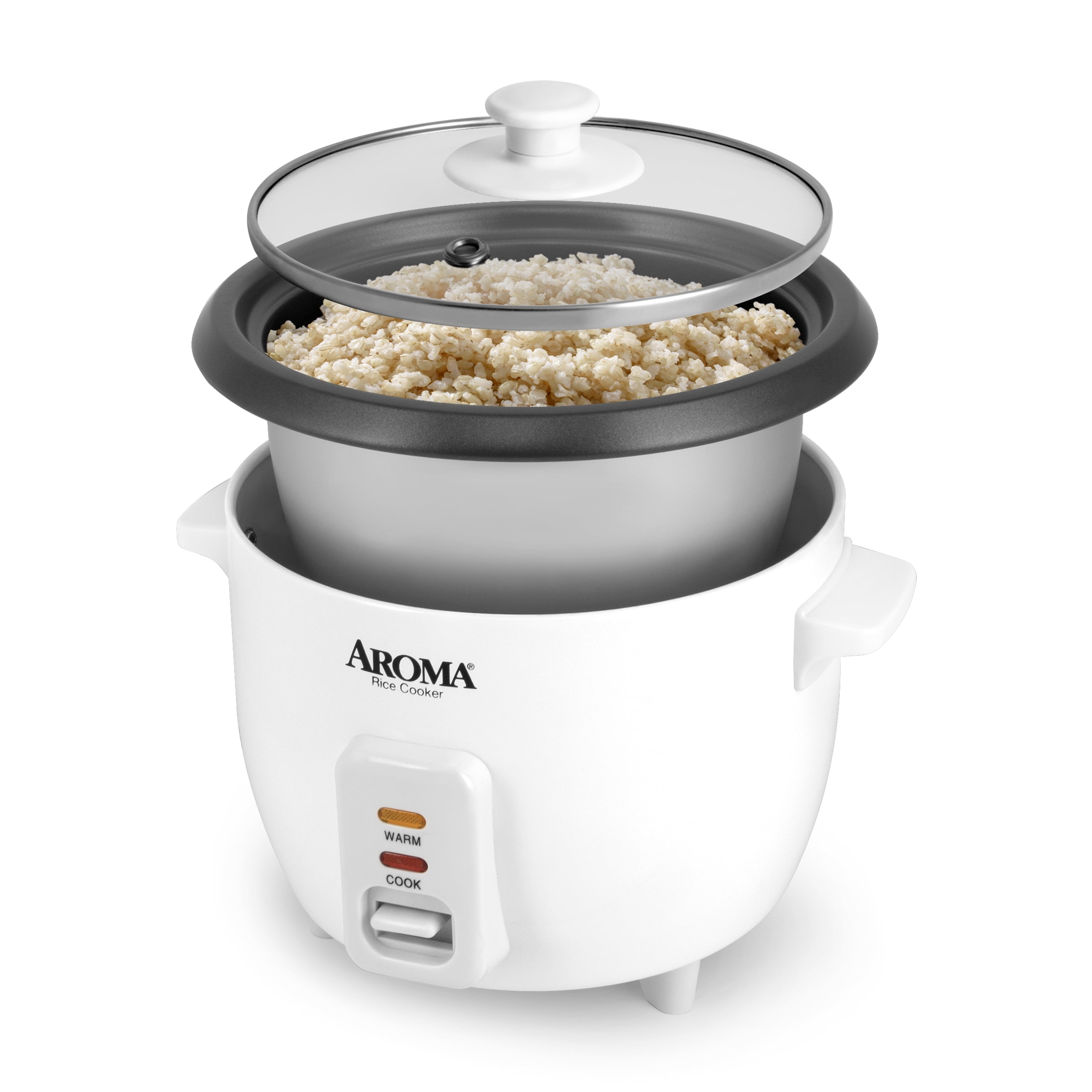 Aroma® 6 Cup Non-Stick Rice & Grain Cooker, White
