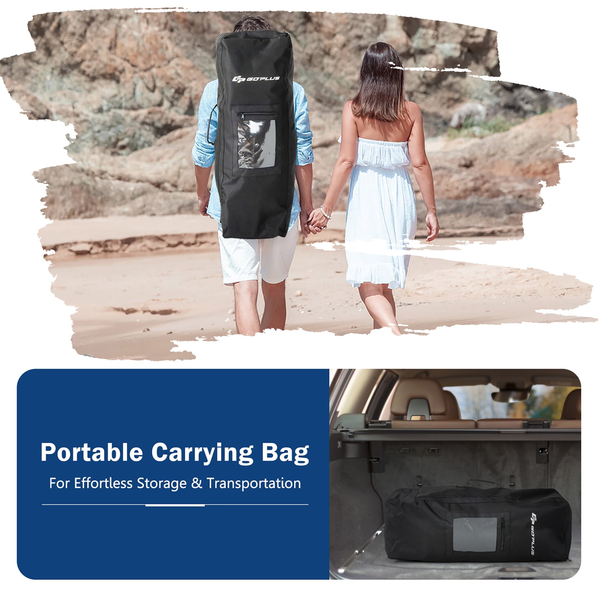 Goplus 10.5' Inflatable Stand Up Paddle Board Surfboard W/Bag Aluminum Paddle