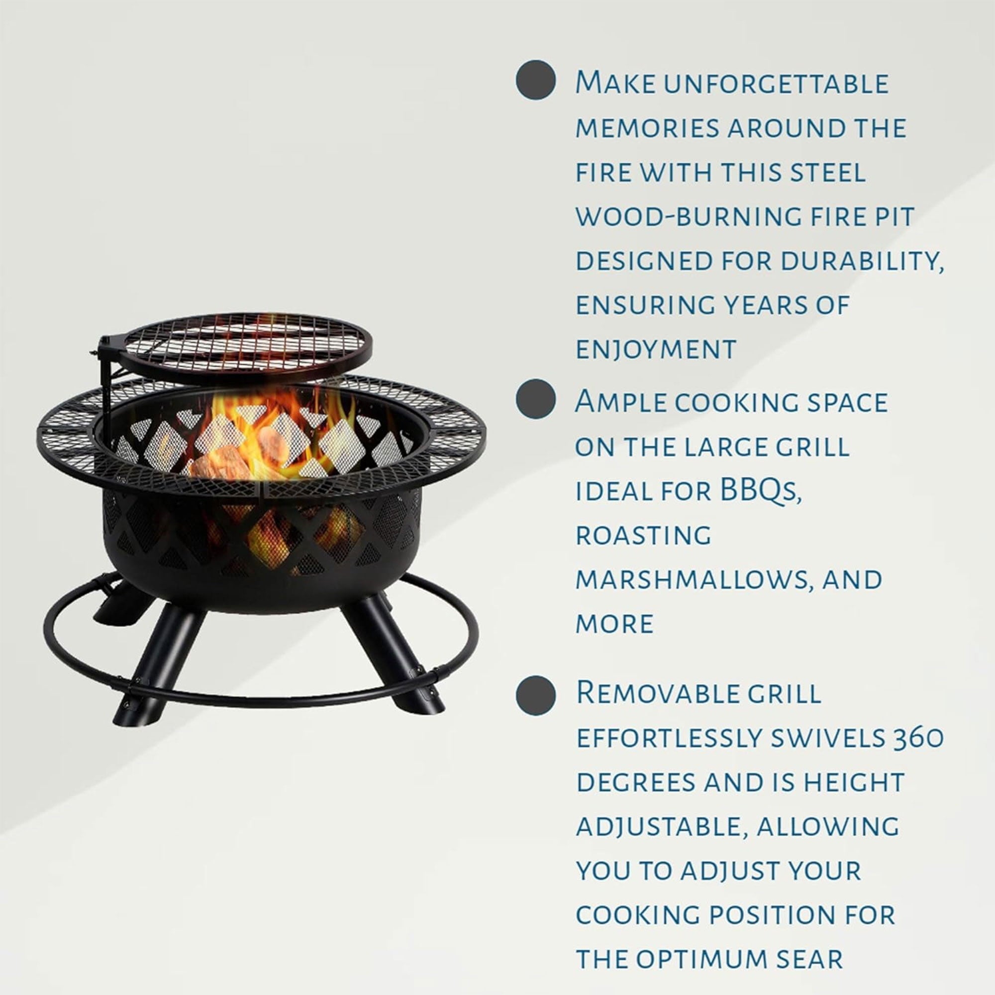 Four Seasons Courtyard Wood Burning Fire Pit Backyard Patio Fireplace