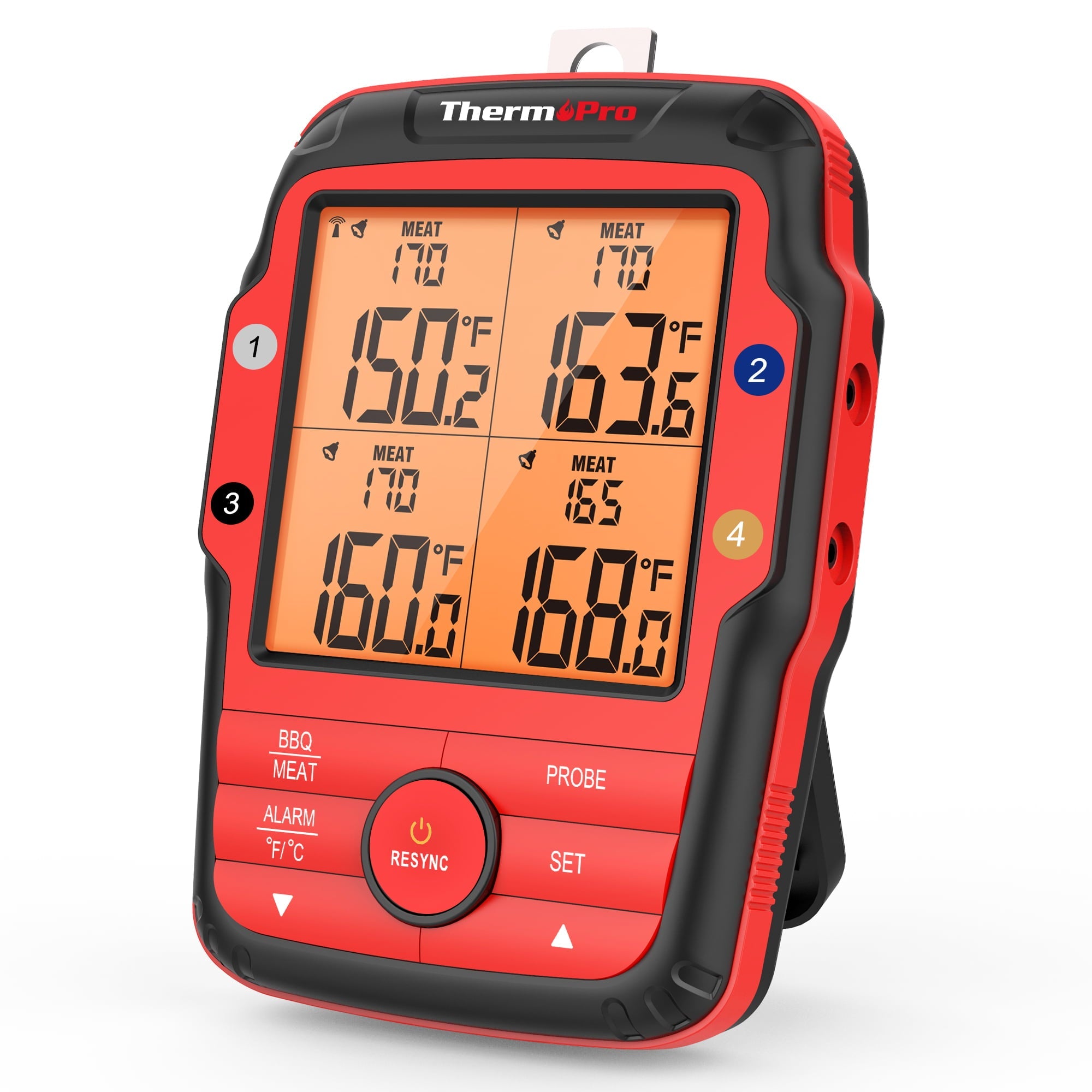 ThermoPro TP827BW 500FT Long Range Wireless Meat Thermometer for Grilling and Smoking with 4 Probes Smoker BBQ Grill Thermometer Kitchen Food Cooking Thermometer for Meat