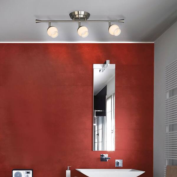 Mill Street 2 ft. 3-Light Brushed Nickel Integrated LED Fixed Track Lighting Kit