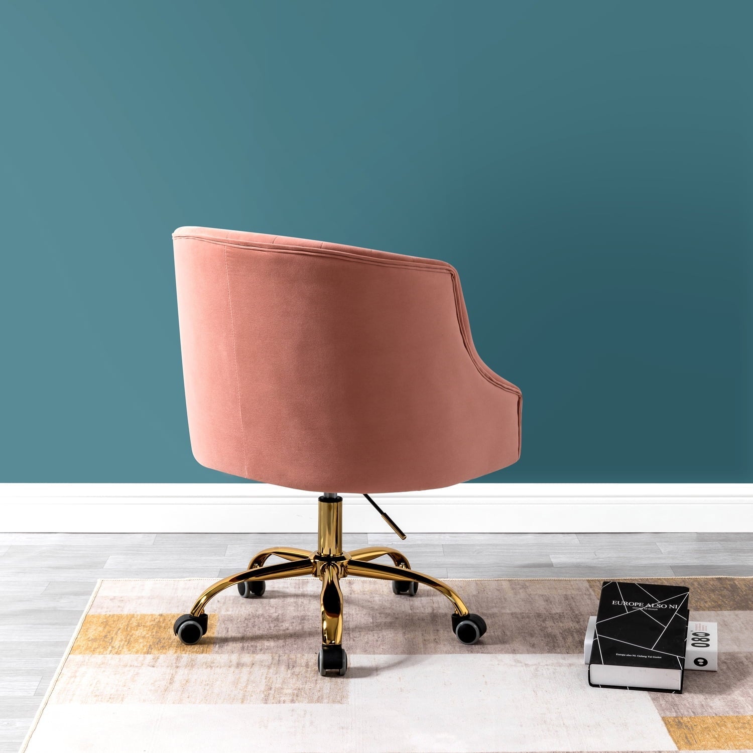 14 Karat Home Lydia 15 in Task Chairs with Swivel, 250 lbs, Pink