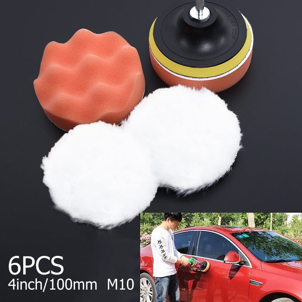 4in Gross Polishing Buffing Pad Kit Tool with Drill Adapter Car Polisher Buffer