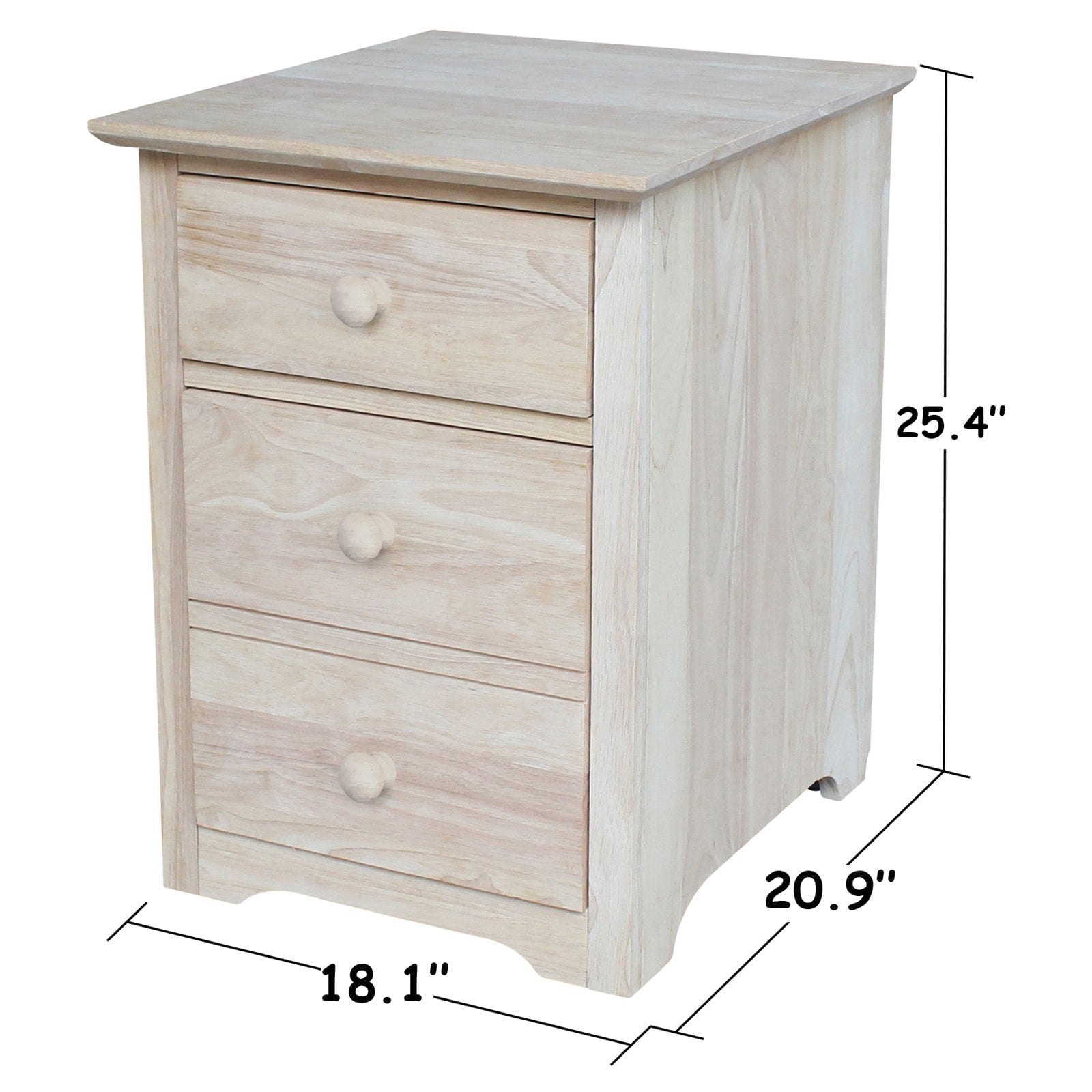 International Concepts 2 Drawer File Cabinet with Wood Hardware