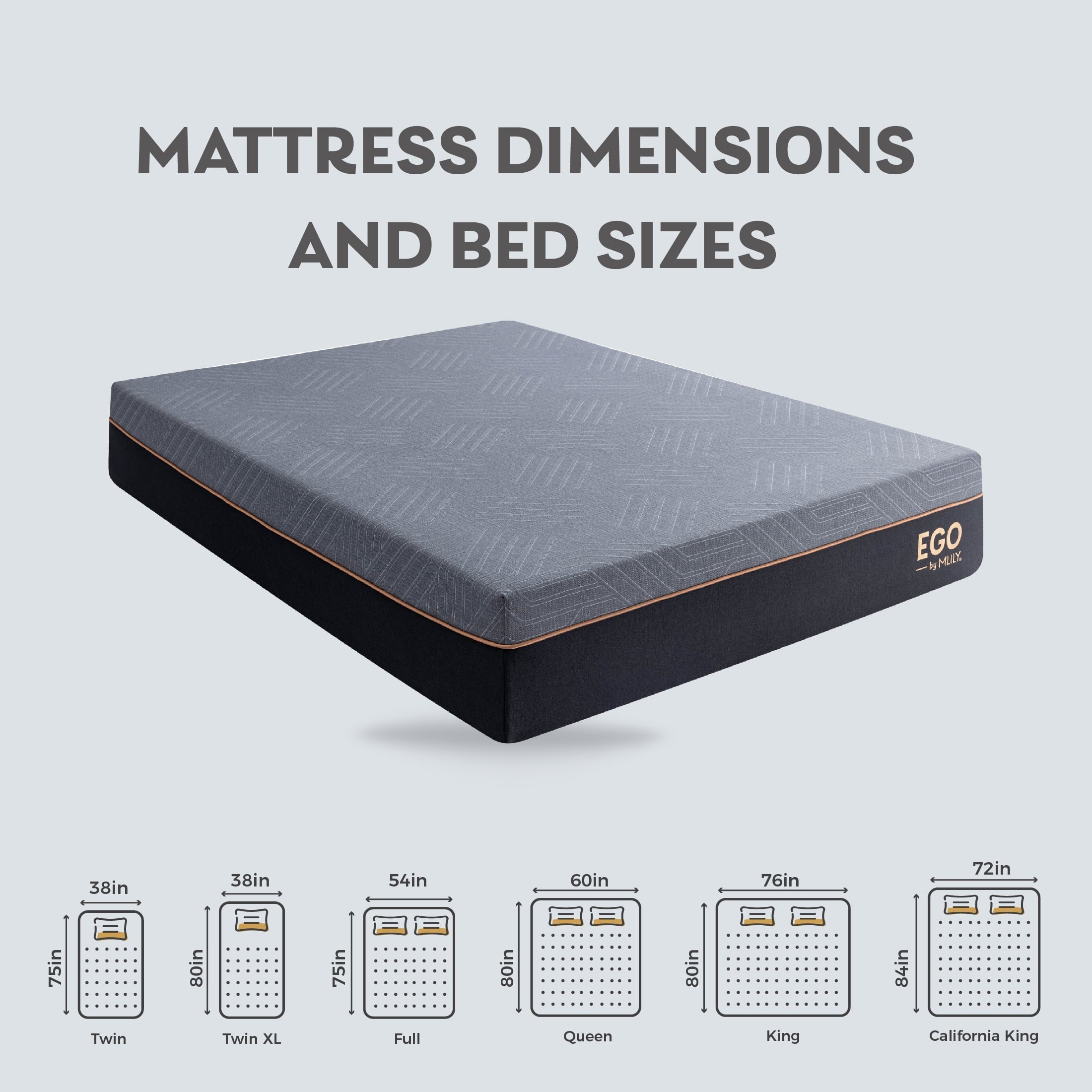 Ego Black 12 inch Queen Mattress in a Box, Cooling Gel Memory Foam Mattress, Medium