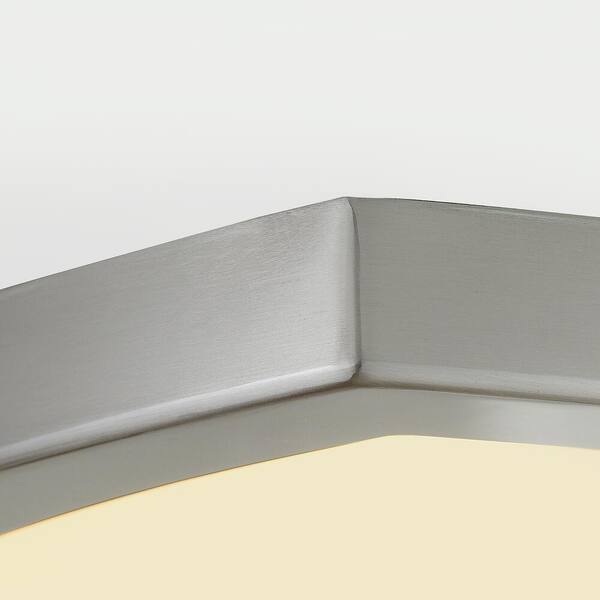 Square 12 in. Brushed Nickel Selectable LED Flush Mount (2-Pack)