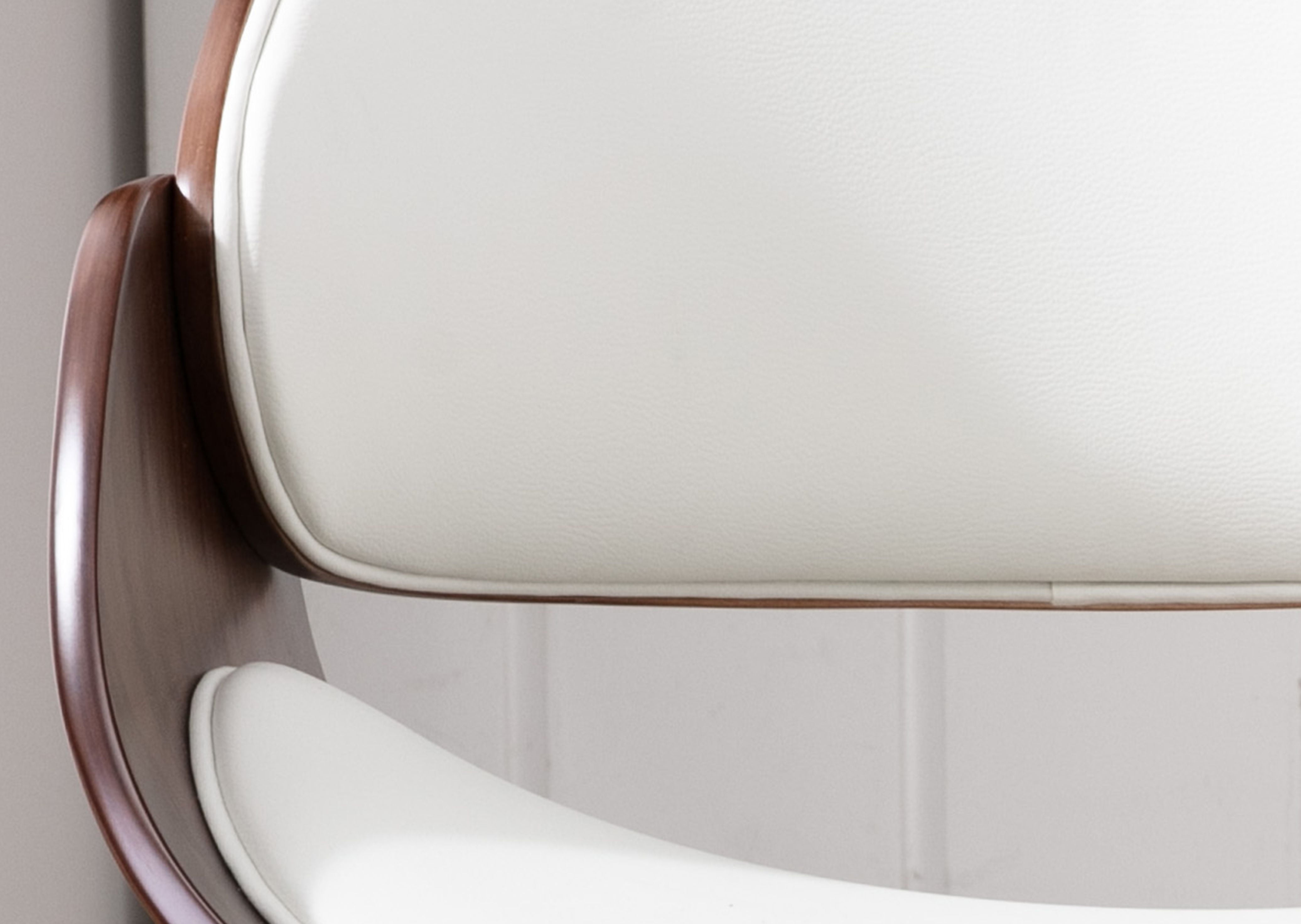 Vanity Art Mid-Century Style Butterfly Dining Chair and Walnut Wood Finish (White)