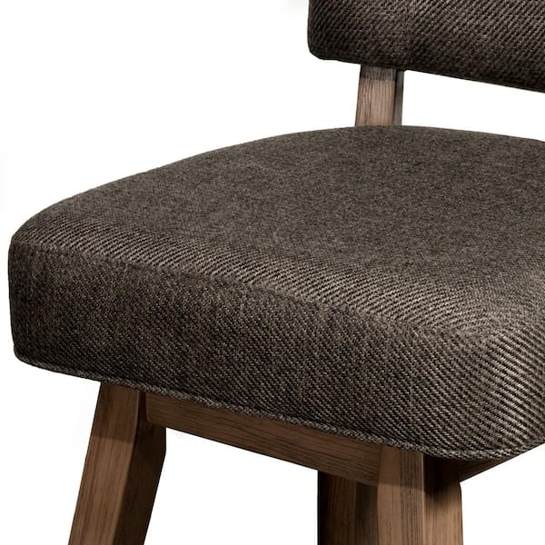 Lanning 41.25 in. Brown High Back Wood 26 in. Counter Stool with Chocolate Upholstered Seat and Back