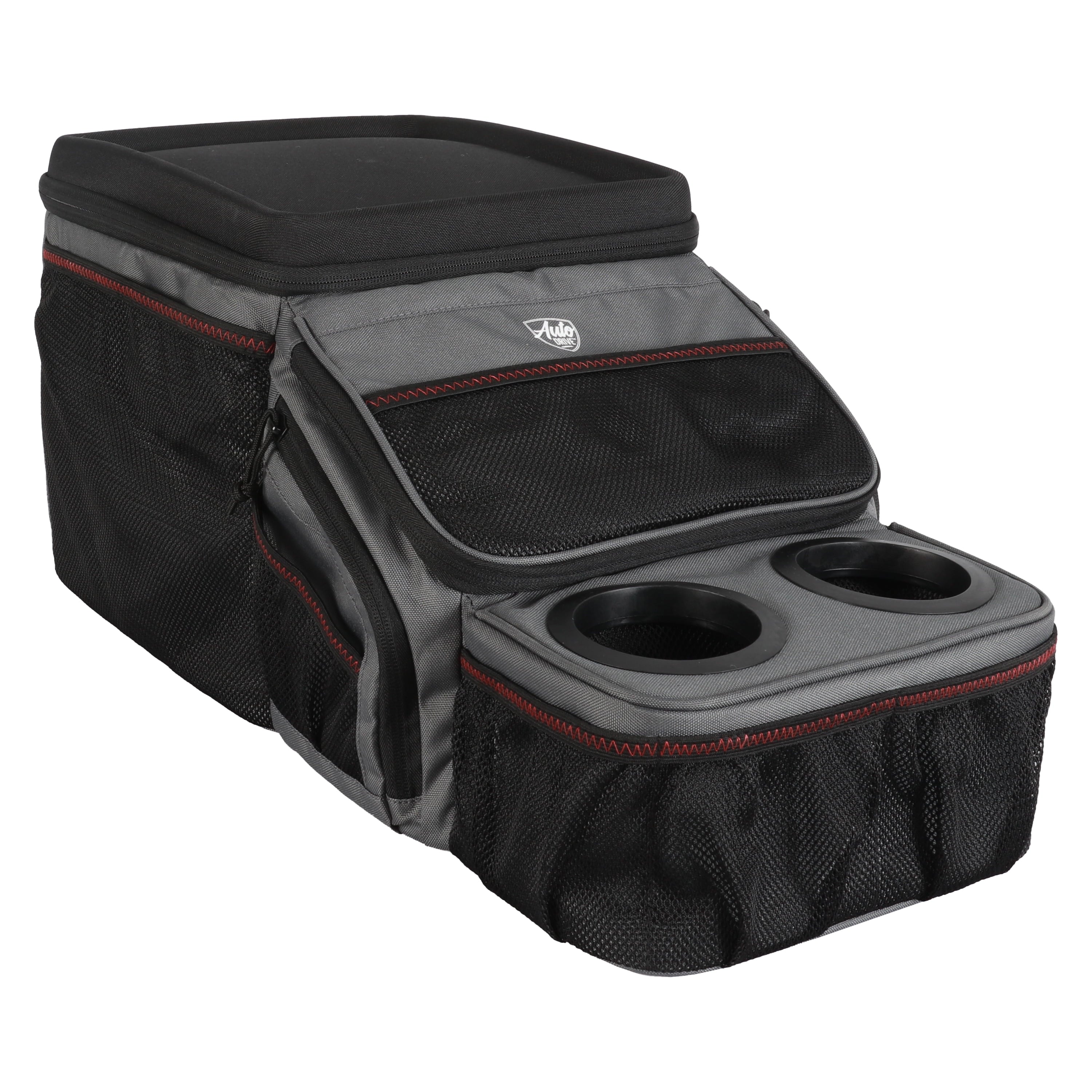 Auto Drive Backseat Organizer with Cup Holders and Storage, Black