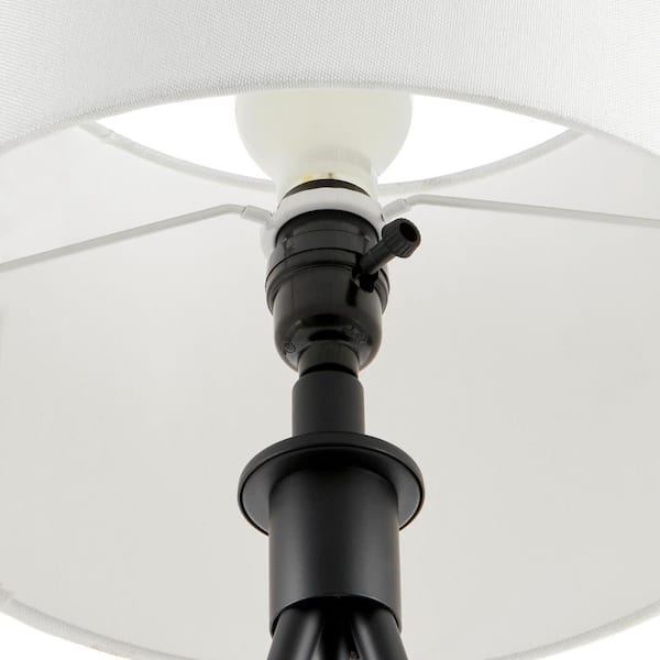 Higgins 23.75 in. Black Tripod Table Lamp with Round Base