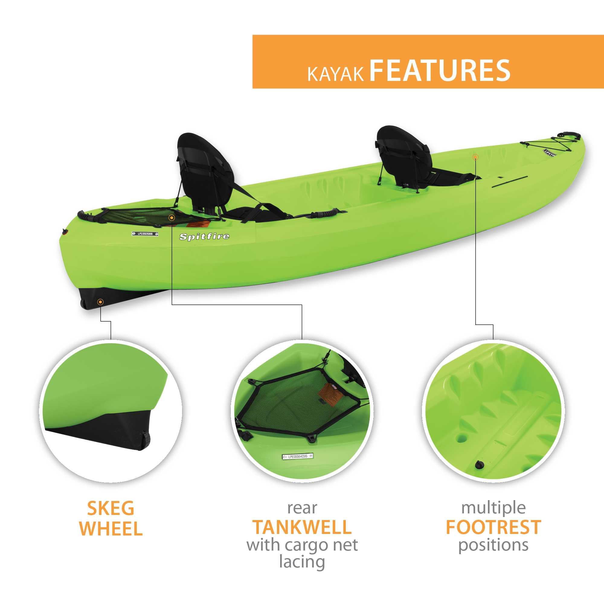 Lifetime Spitfire 12T Tandem Kayak, Lime Green - 90476