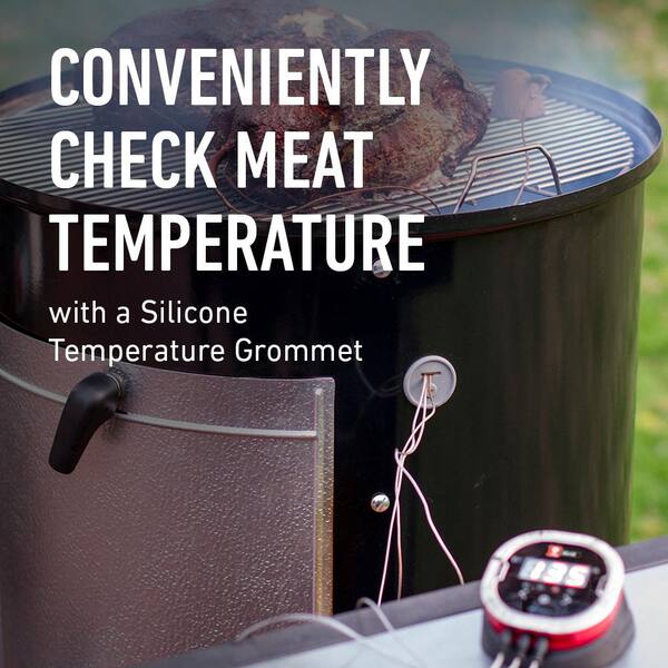 22 in. Smokey Mountain Cooker Smoker in Black with Cover and Built-In Thermometer