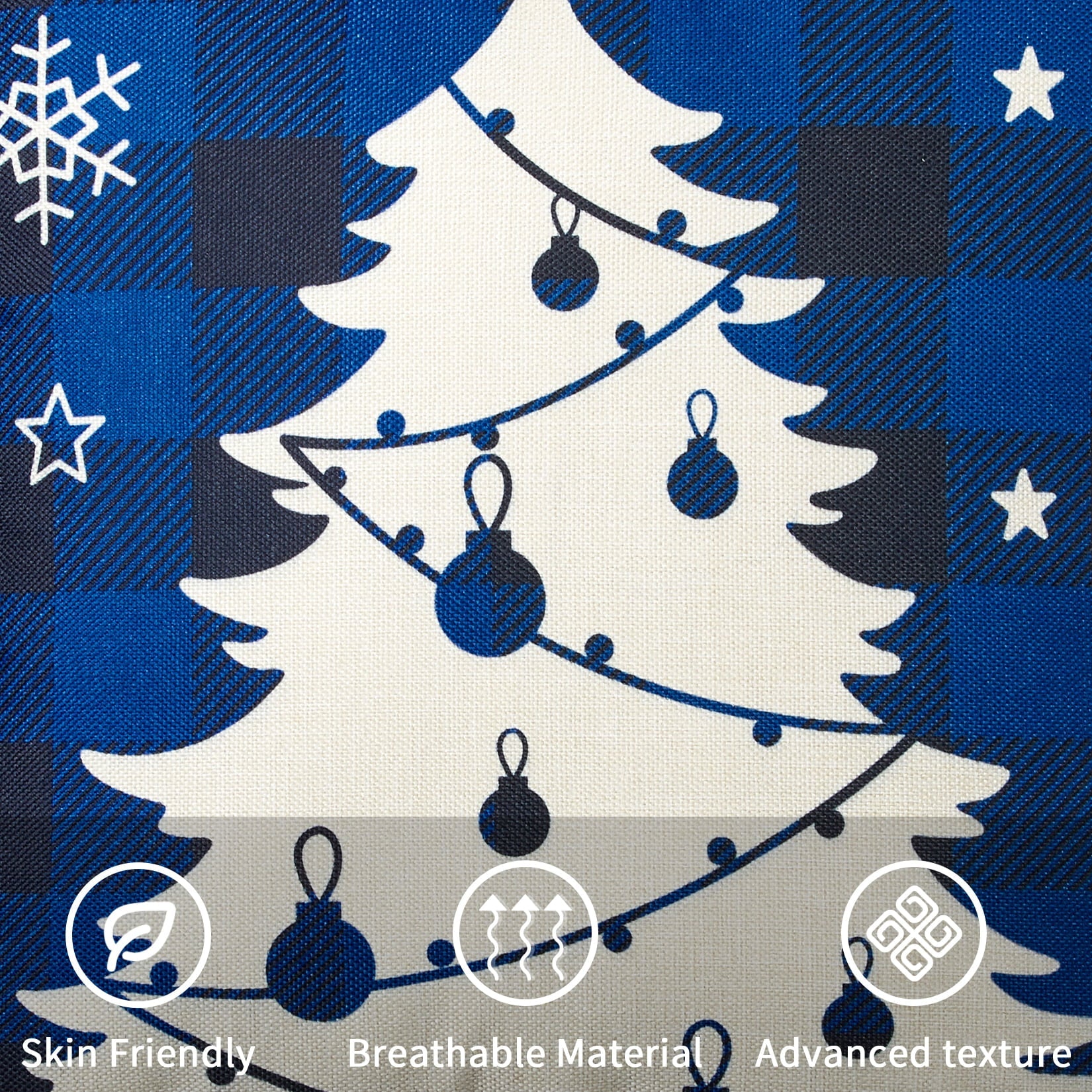 ZACOO Blue Black Buffalo Plaids Throw Pillow Covers 18