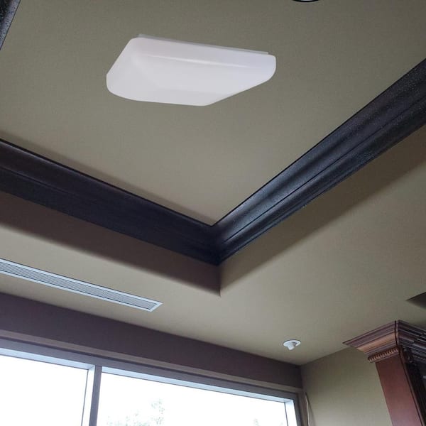 Square 19.5 in. 1-Light White LED Flush Mount Ceiling Fixture 4000K