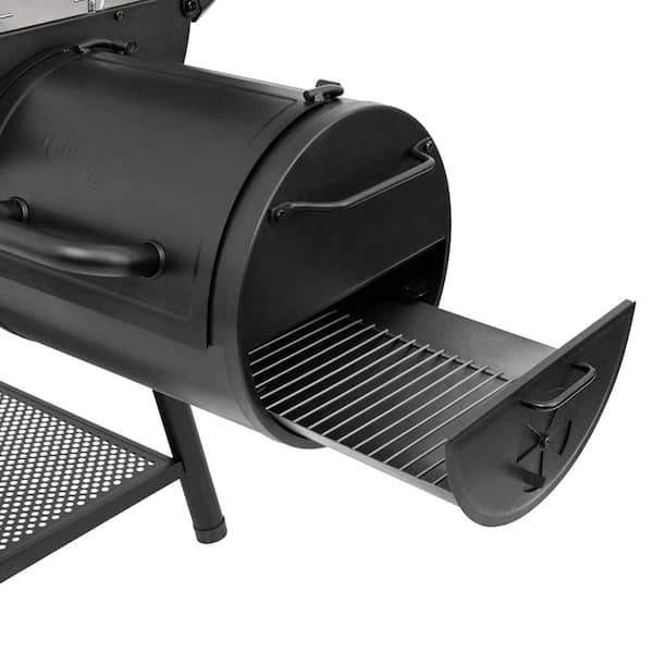 Smokin' Champ Charcoal Grill Offset Smoker in Black