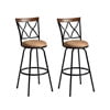 Homy Casa 24'' Swivel Counter Height Bar Stools Set of 2, Faux Leather Upholstered, Brown