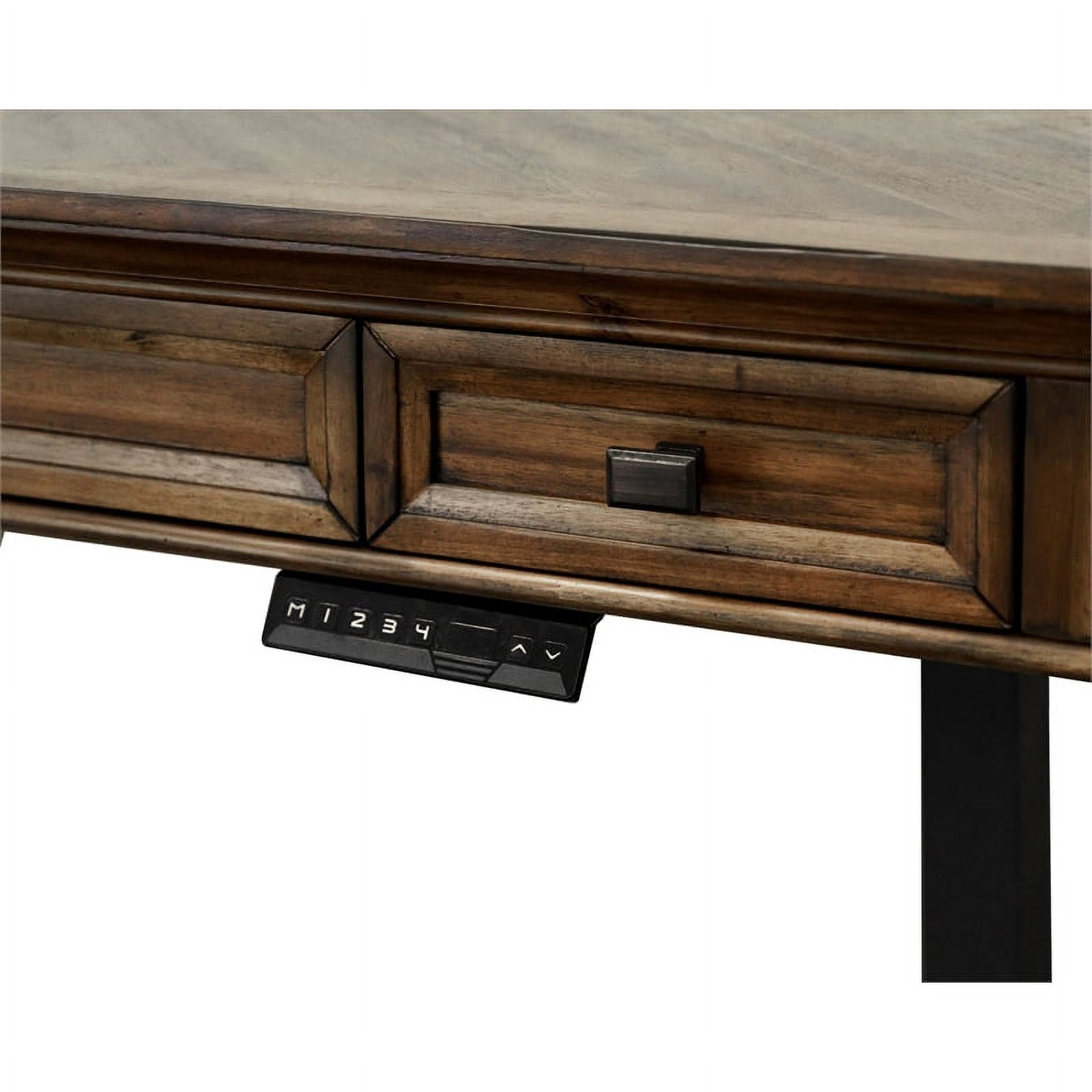 Martin Furniture Wood Electronic Sit Stand Desk Standing Desk in Brown