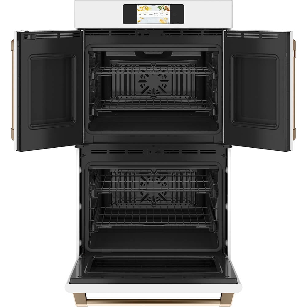 Cafe 30 inch Matte White French Door Double Wall Convection Oven (CTD90FP4NW2)