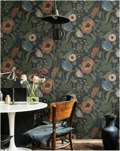 Wallpaper A Street Anemone Multicolor Scandinavian Floral , 56 sq ft / bolt