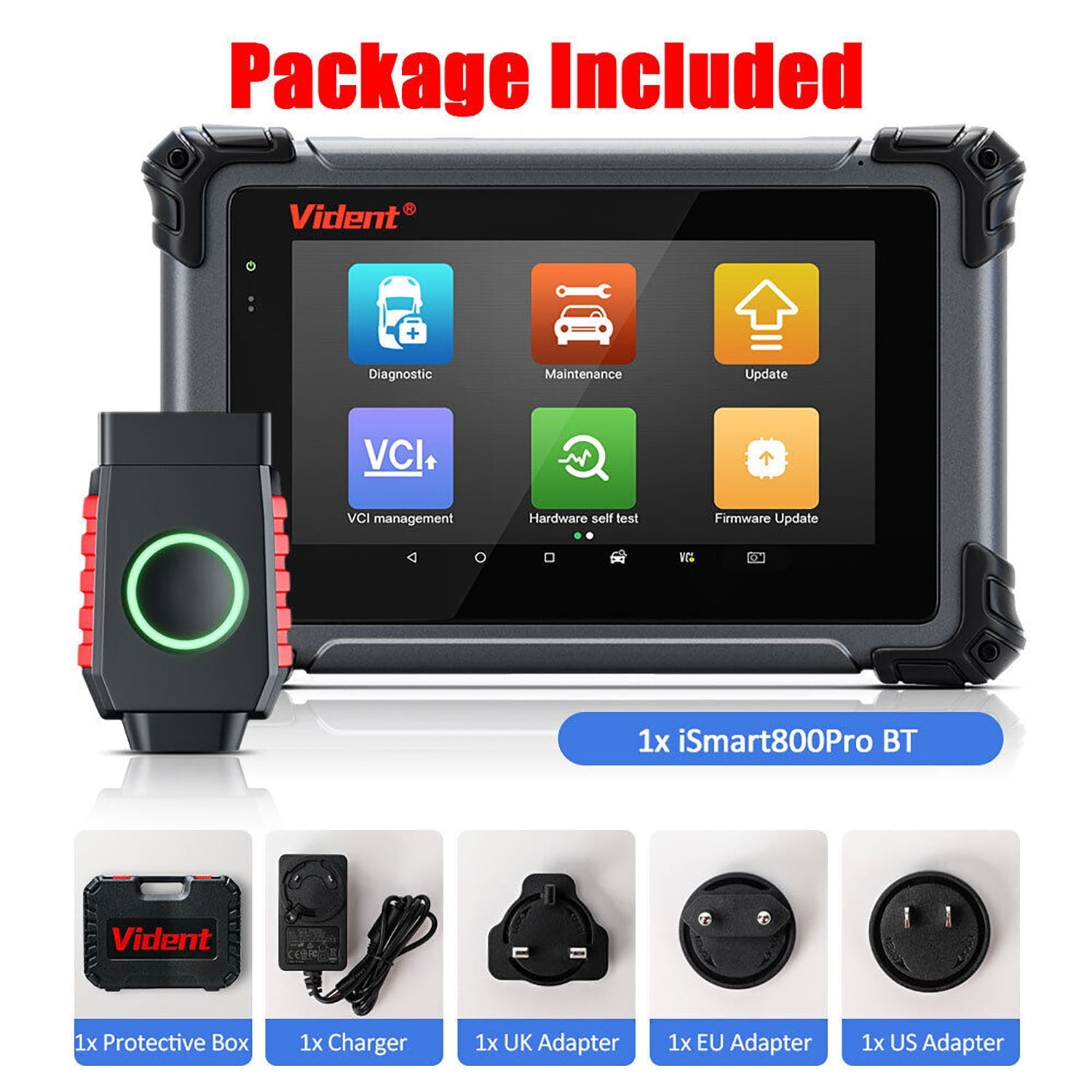 Vident iSmart 800 Pro BT Automotive Scan Tool, Full System Bi-Directional Car Scanner, 40+ Services Bluetooth Version