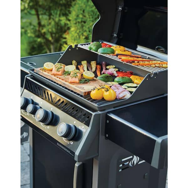 Rogue 3-Burner Propane Gas Grill with Range Side Burner in Black