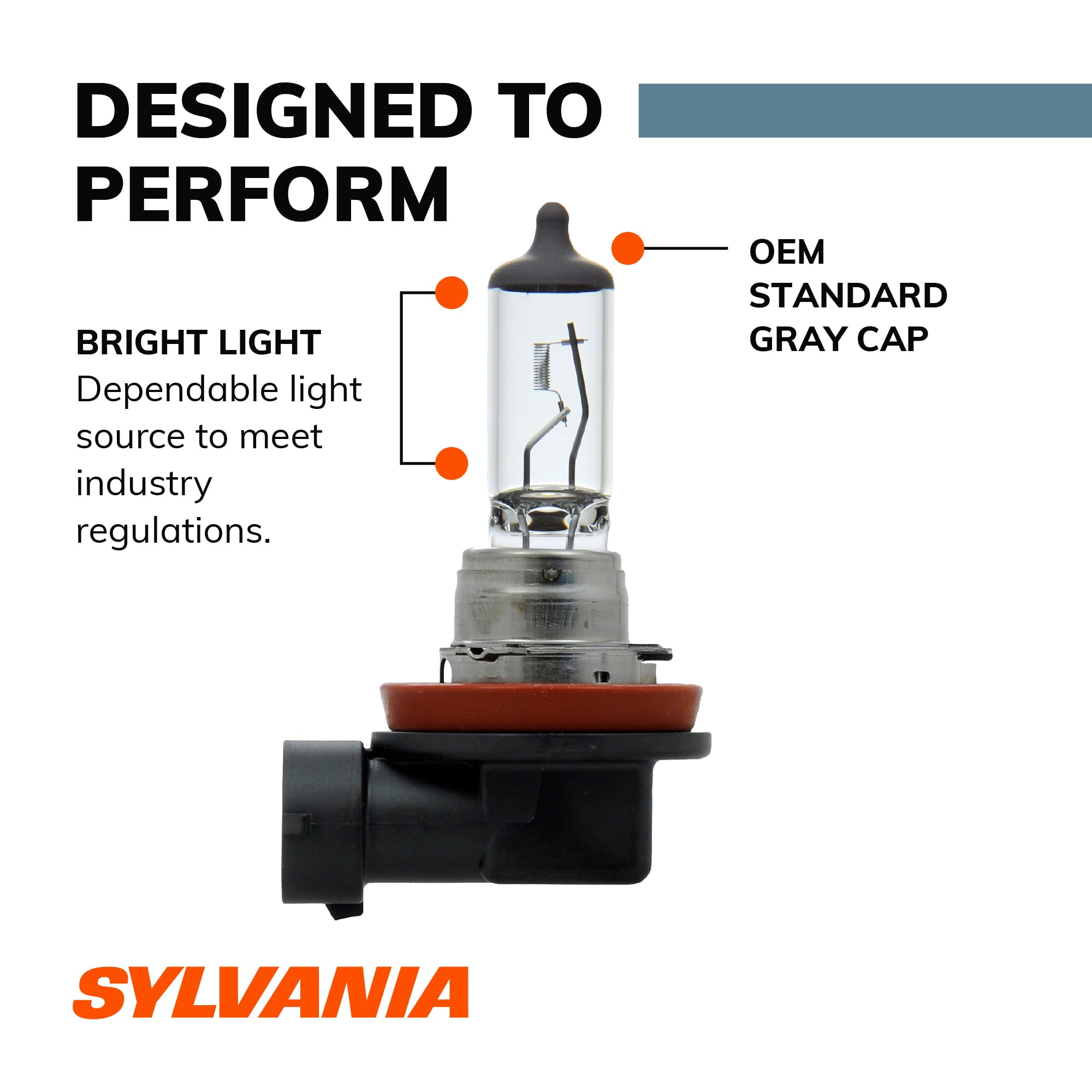 Sylvania H11 Basic Auto Halogen Headlight Bulb, Pack of 1