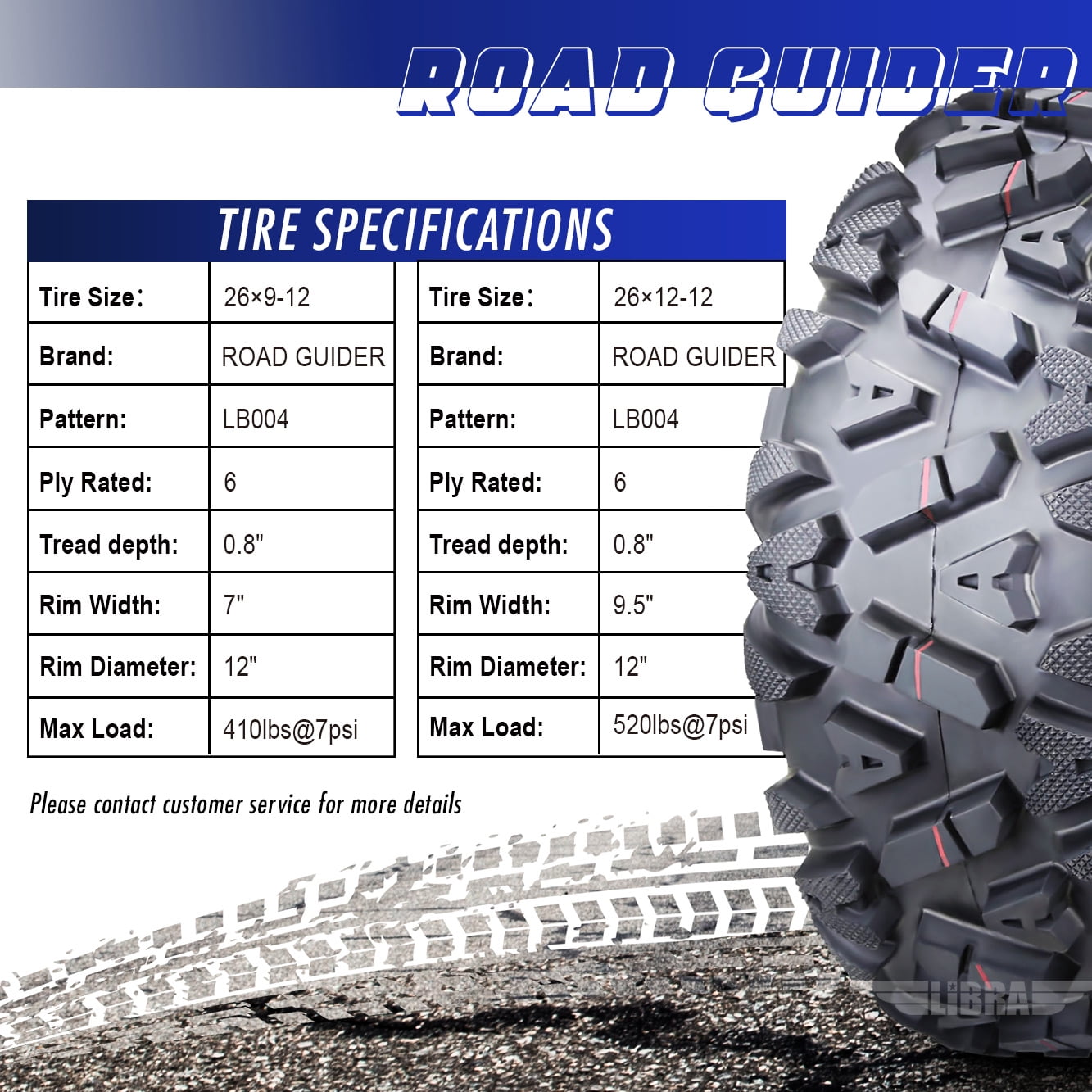 Set 4 ATV UTV Mud Tires 26x9-12 26x9x12 Front & 26x12-12 26x12x12 Rear 6PR