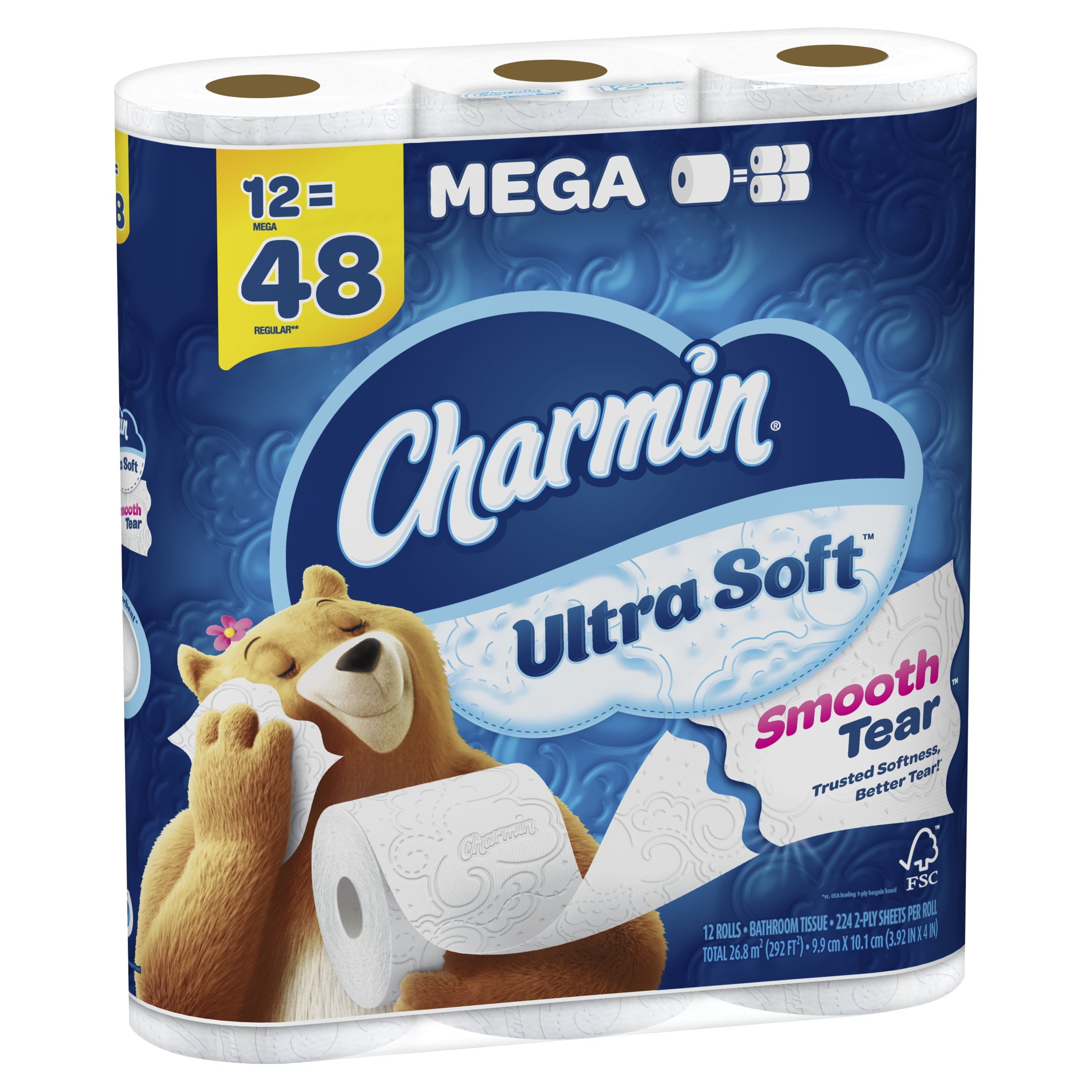 Charmin Ultra Soft Toilet Paper 12 Mega Rolls, 224 Sheets Per Roll