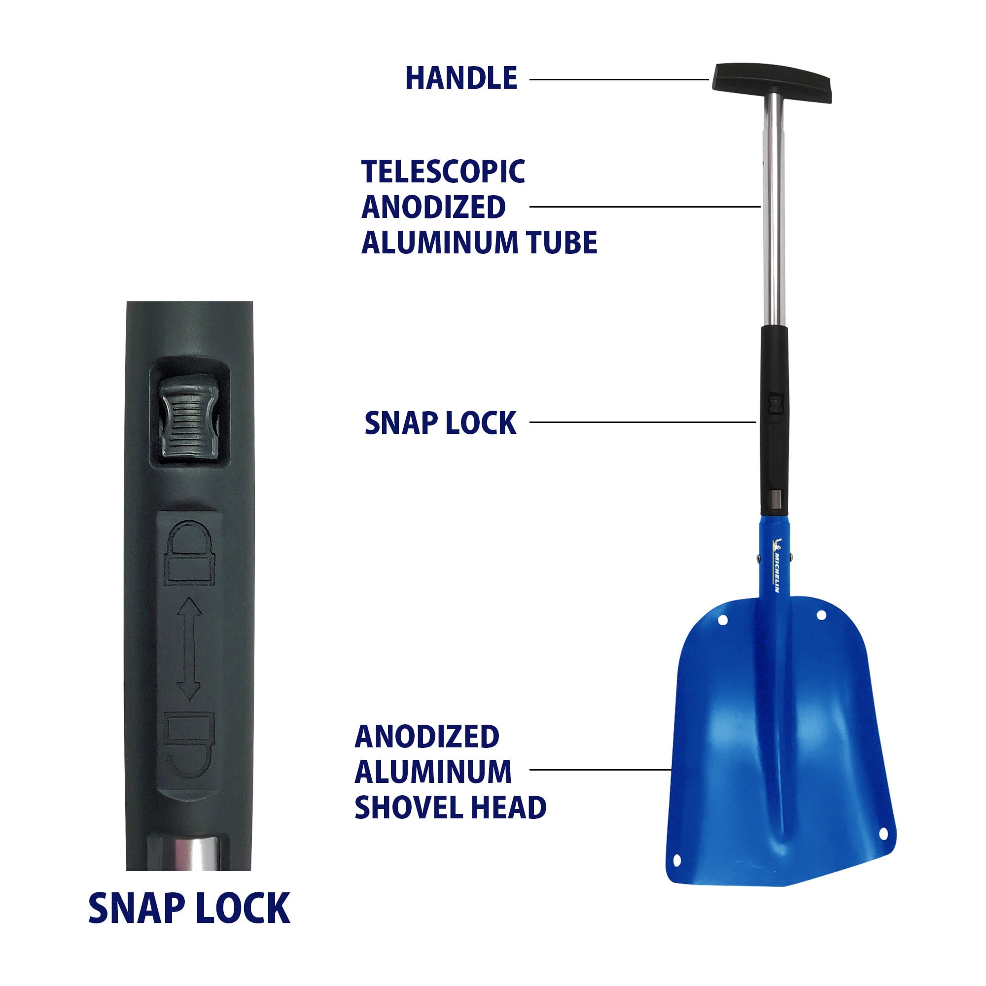 Michelin Ultra-Compact Telescopic Folding Snow Shovel